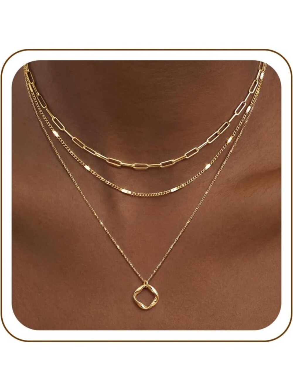 Layered Gold Necklaces for Women - Stackable Dainty Heart, Cross & Bow Pendants